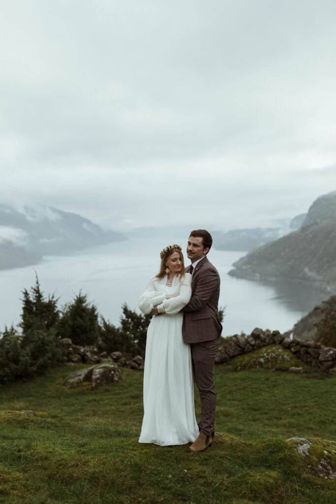 fjord wedding with a couple