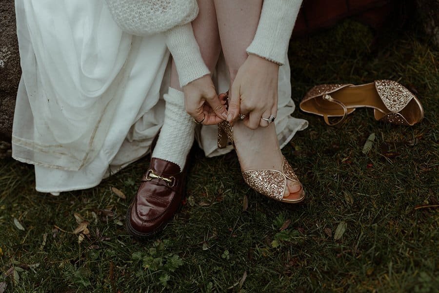 shoe for an elopement in norway